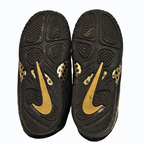 Nike Air Little Posite Pro 2018 Color-Metallic Gold Black Size 10 C #843769-010 - Picture 7 of 8